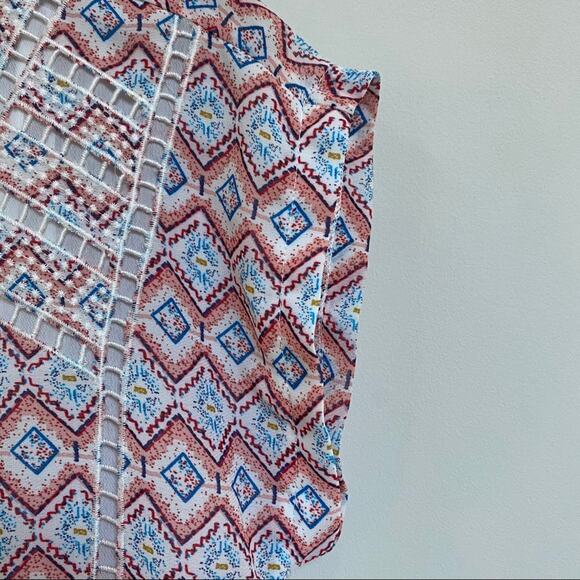 Skies are Blue Reginald Crochet Aztec Shirt Medium - Picture 5 of 6